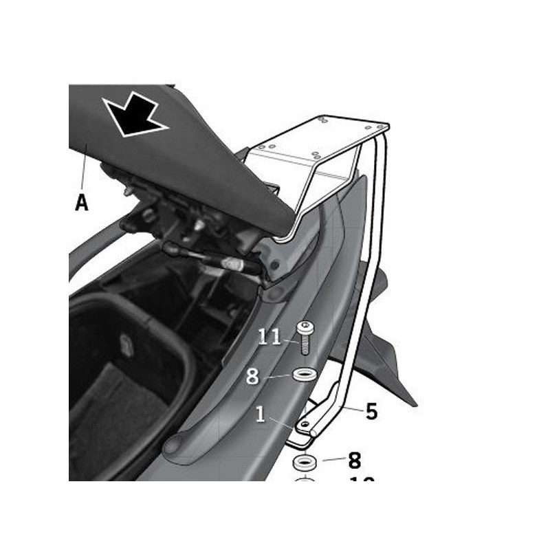 SOPORTE MALETA SHAD Y0TM59ST YAMAHA TMAX 500 08/11